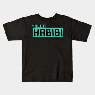 Yalla Habibi Arabic text Kids T-Shirt